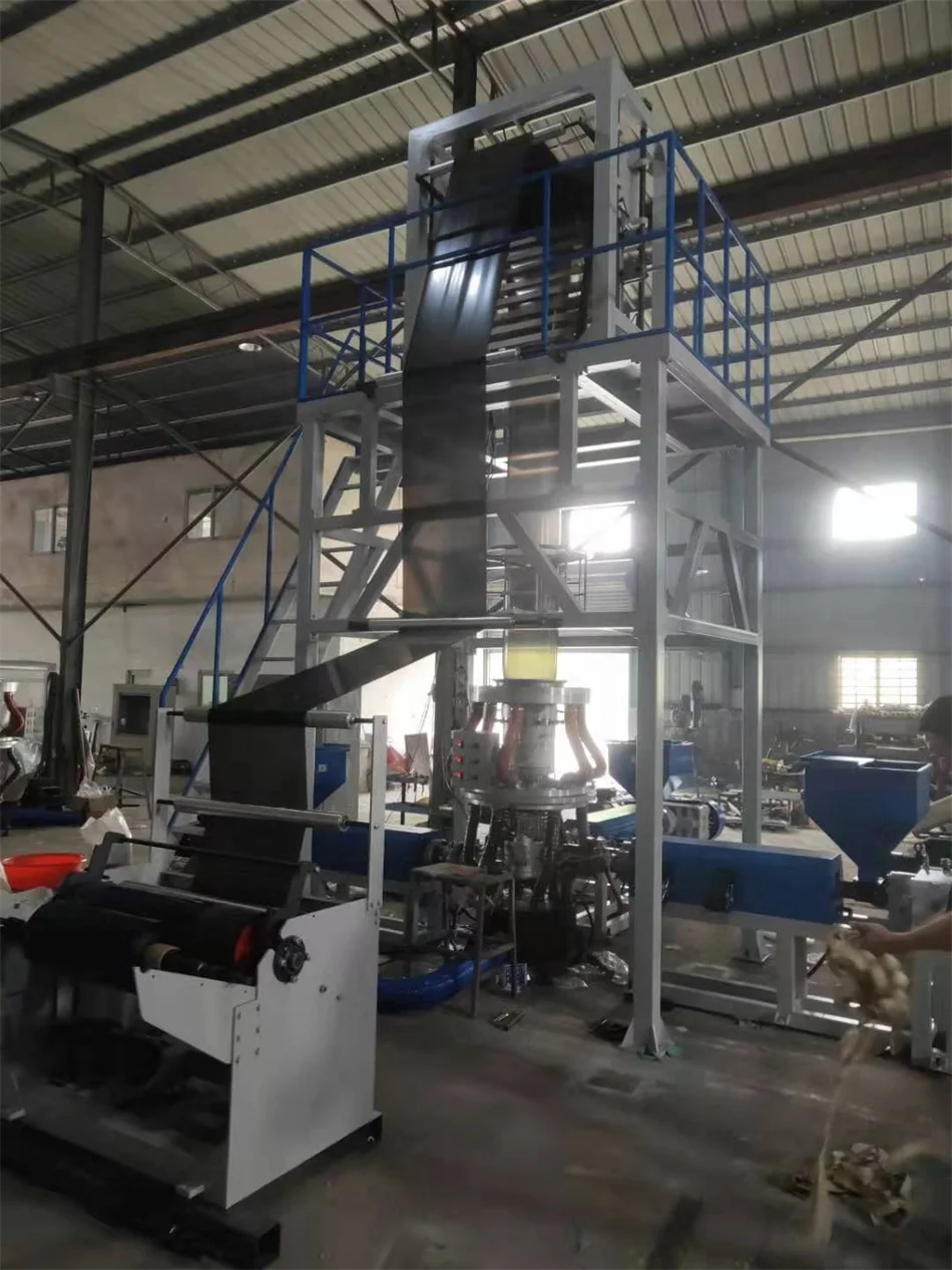 Biodegradable HDPE LDPE LLDPE Nylon ABA PE Extruder Film Blown Machine With Gusset Cheap Price