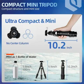 Fotopro Mini Carbon Fiber Lightweight Compact Travel Tripod With 360 Degree Ball Head QR Plate for Camera Camcorder detail image