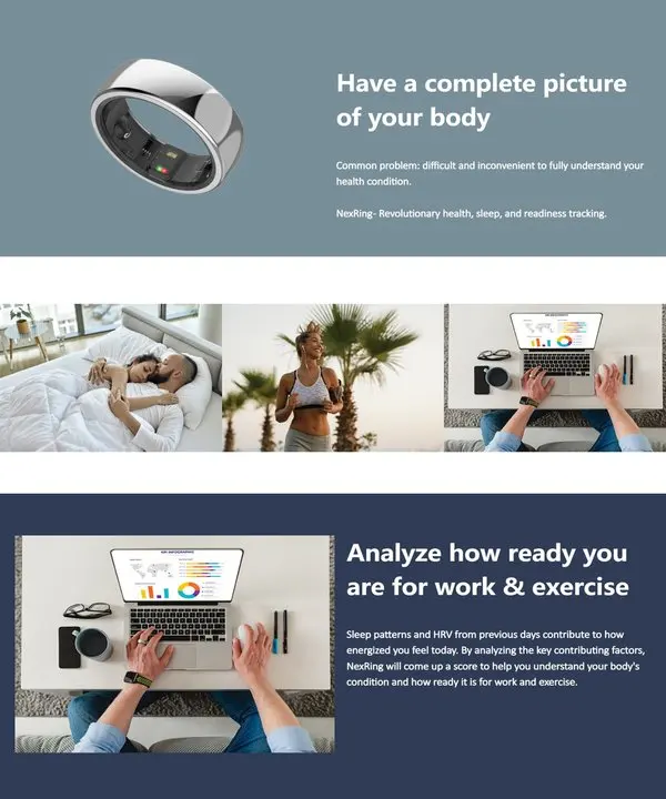 Titanium Smart Health Ring With Blood Oxygen Heart Hrv Tracking