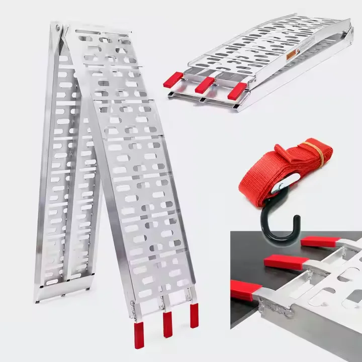 Aluminum Loading Ramp For Promaster Aluminum Folding Loading Ramp 1/ 2 PCS Trailer Pickup Trucks Stand ...