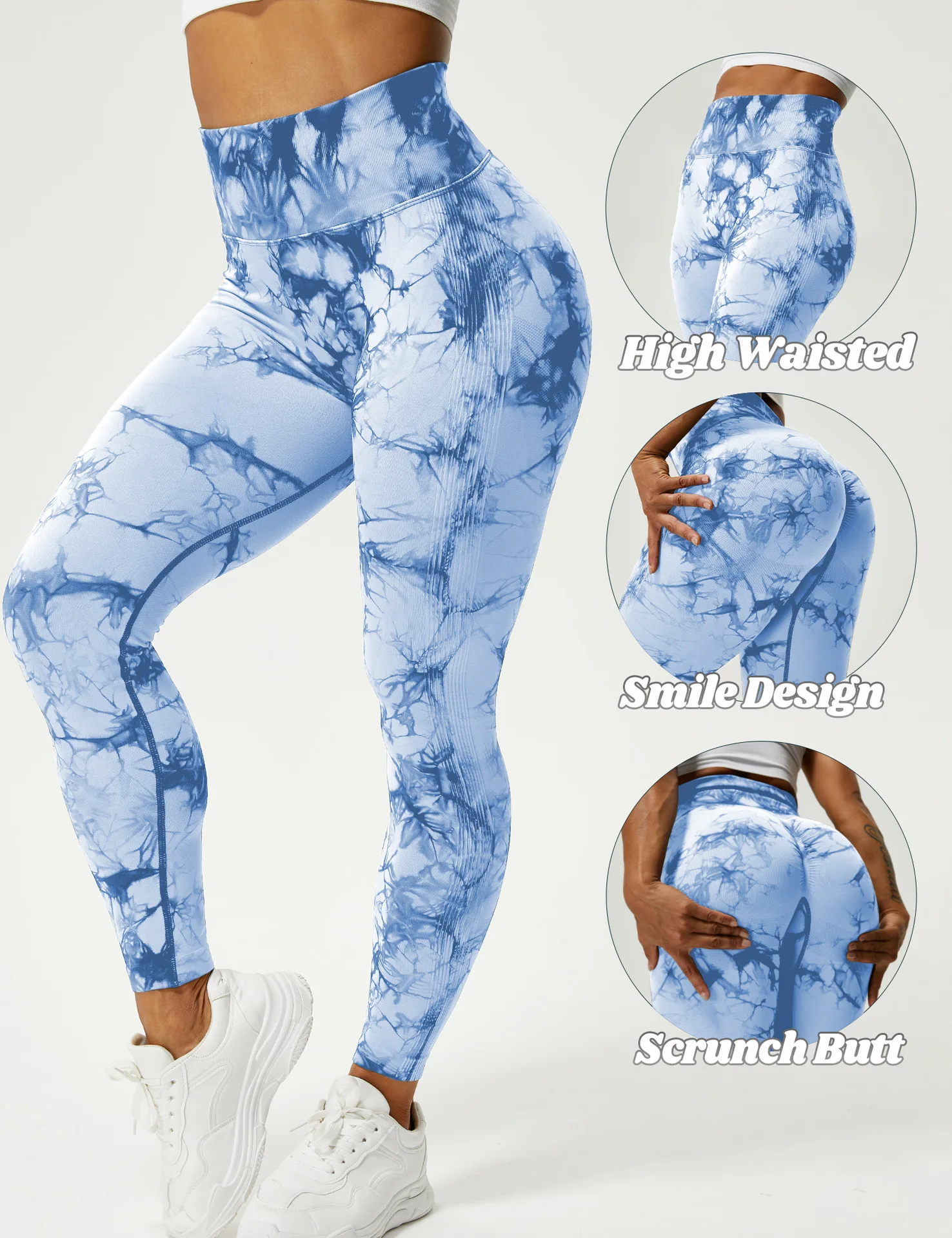 New Custom Logo Great elasticity High Waisted Gym Workout Seamless Leopard  Squat Proof Camo Scrunch Butt Leggings For Women