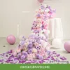 Cascada de flores de mesa blanca y morada estilo AP
