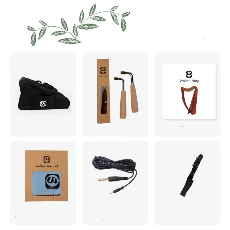 Walter Lyre ハープ 本体と付属品 Walter Wholesale 23 String Lyre Harp - Handmade Walnut Wood