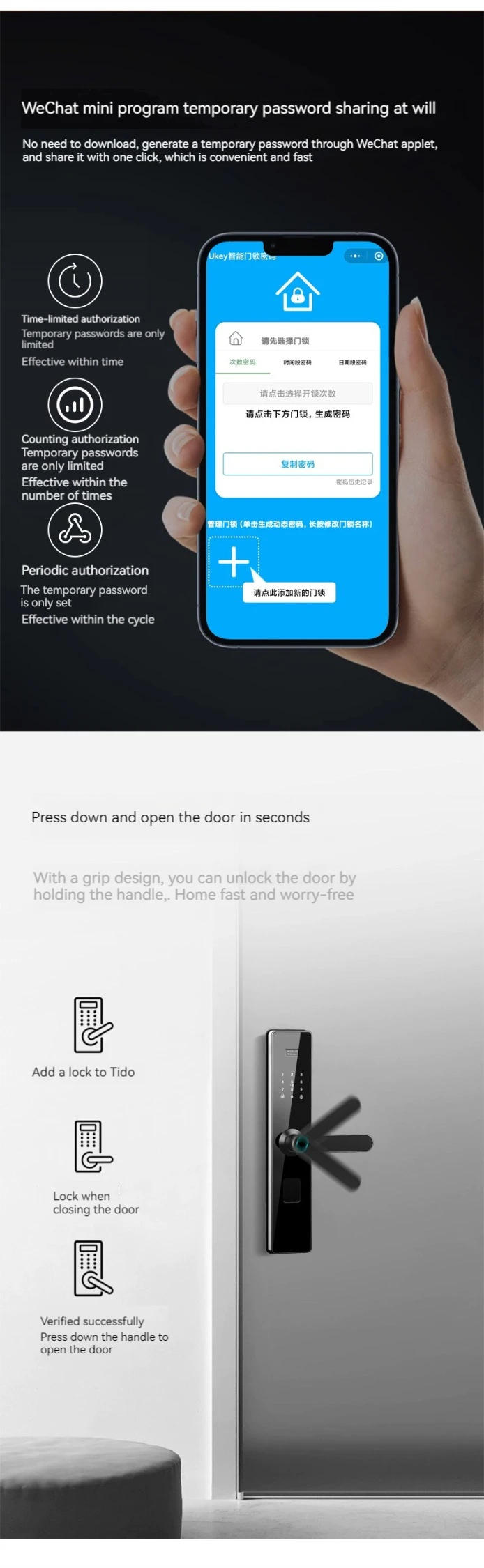 View of Fingerprint Lock Apartment Hotel Management All-in-one Lock Remote ...