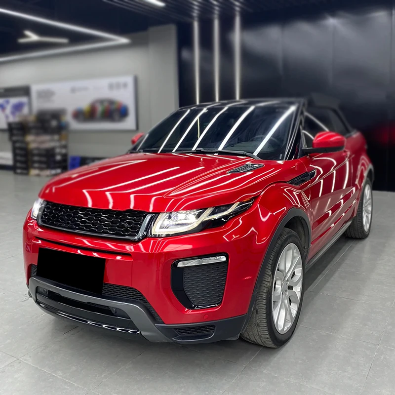 PET Soul Red Car Wrap Switchable Glossy Red PPF Wholesale Car Wrap Decoration Vinyl Film Car Full Body Vinyl Sticker