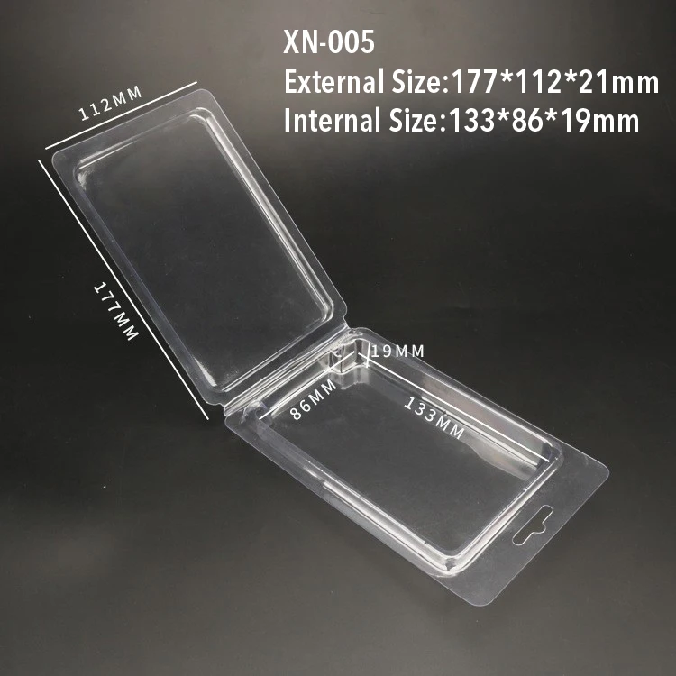 Customized High Transparent Recycled Plastic Hinged Clamshell Blister