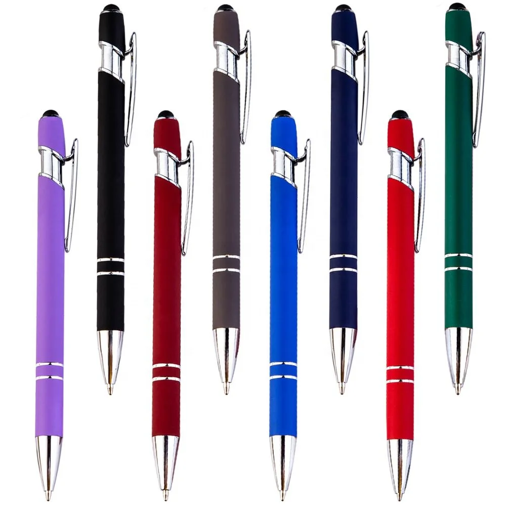 Promotional 2022 New Multi Function Metal Ball Ballpen for Smart Phone Soft Stylus With Logo 2 in 1 Touch Screen Ballpoint Pen