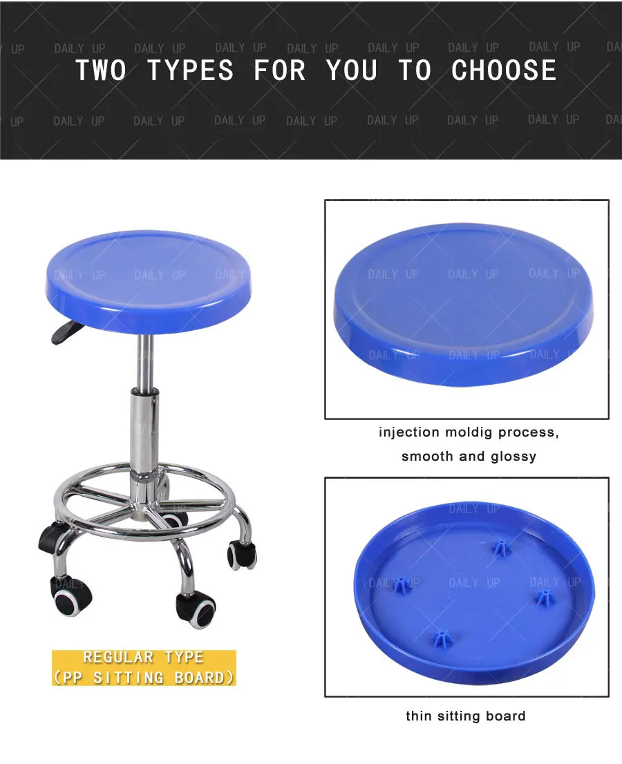 Swivel Adjustable Lab Stool With Footrest Frosted Thickened Seat Hospital Stool With Wheels For School Laboratory Workshop