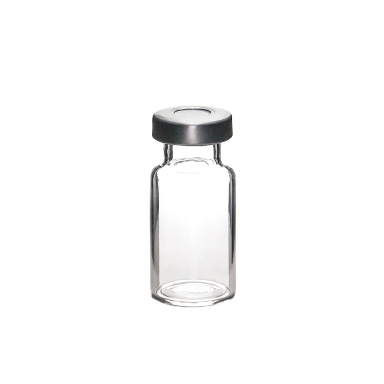 Aijiren 10ml Lab Crimp Top Flat Bottom clear GC Headspace Glass Vials with Aluminum Caps Silicone Septa