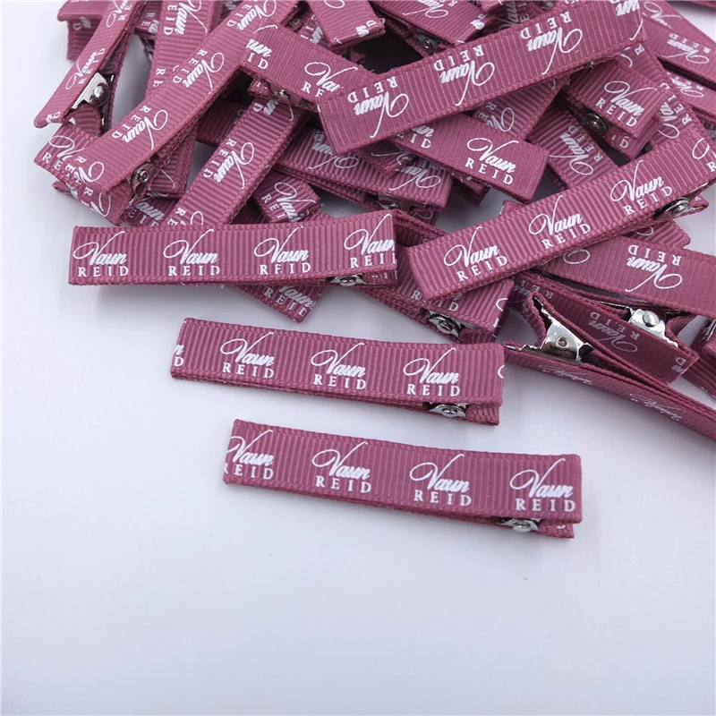 Заколки для волос с логотипом под заказ заколки-КРОКОДИЛЬЧИКИ полностью подкладкой заколки-пряжки ленточные зажимы обертывания «сделай сам» аксессуары изготовления