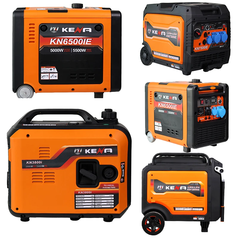 Küçük Süper Sessiz İnverter 3800w Benzinli Jeneratör 220V/380V Elektrikli Mini Benzinli Jeneratör Ev Kullanımı İçin