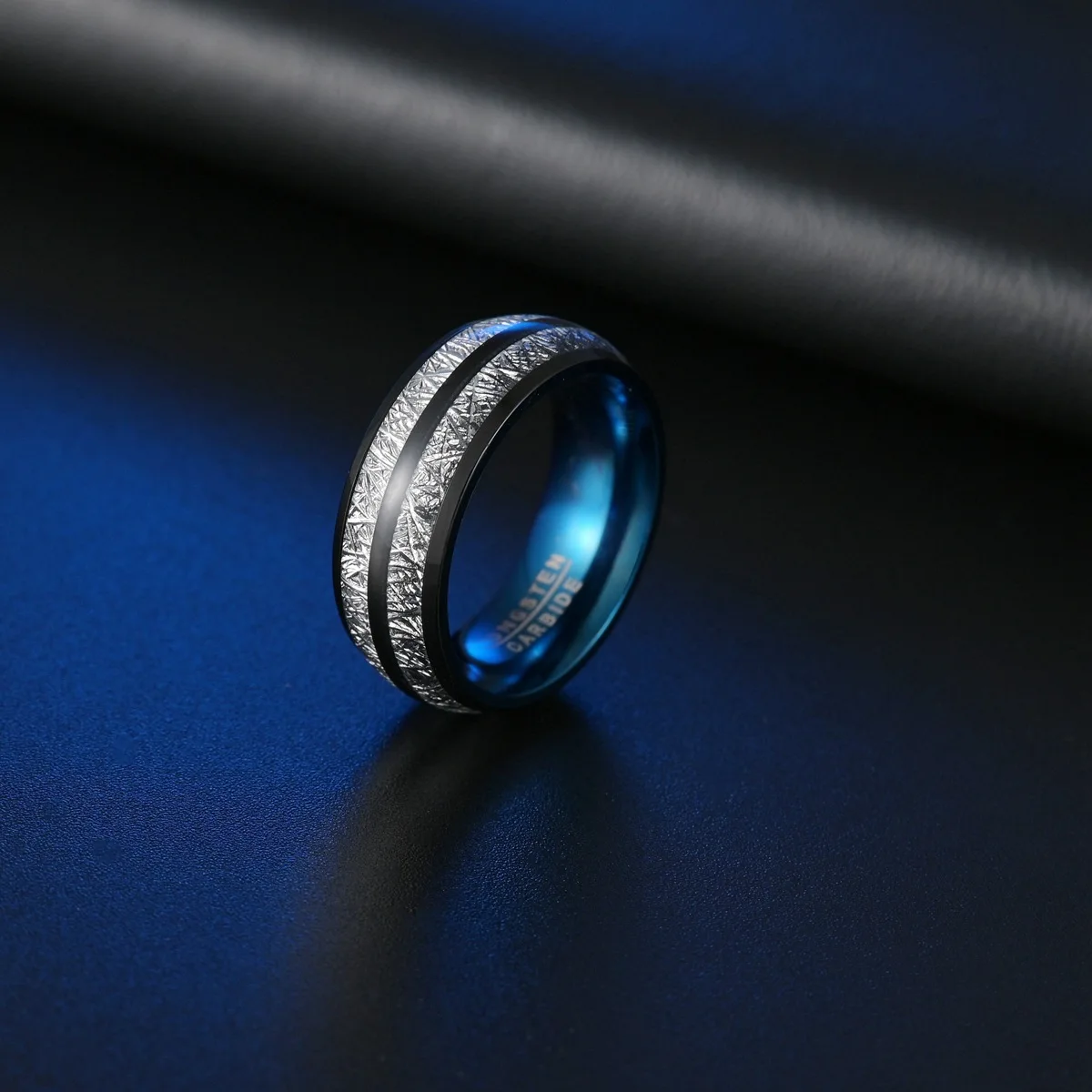 Jewelry Classic 8mm Comfort Fit Matte Finish Brushed Black Blue Gold Tungsten Ring for Men Women Fashion Engagement Wedding Band