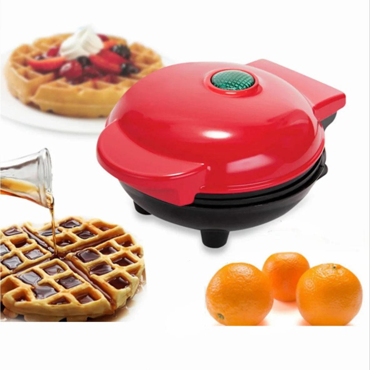 Mini Waffle Maker Machine, 350W Portable Electric Non-Stick Waffle