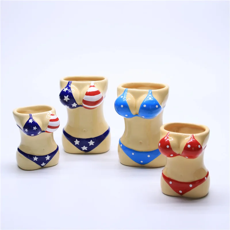 クリエイティブなセラミックビキニ型ドリンクカップ人体セクシー