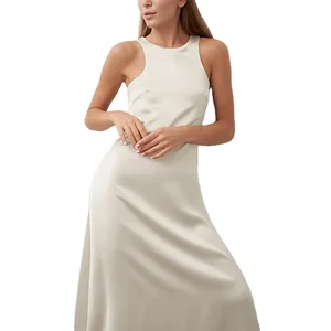 Custom High Quality Spring Summer O-Neck Dress Vest Loose Midi Skirt Simple and Rustic Women's Casual Clothing