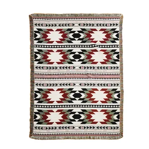 Wholesale Custom Camping Woven Tapestry Throw Blanket with Tassels Decorative Throw
