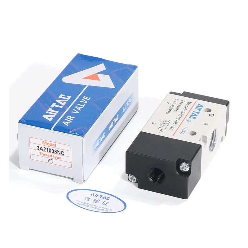 2-Position 3-Way Pneumatic Valve – Copper Alloy, Threaded, 12mm Nominal Diameter (Model 3A210-10)