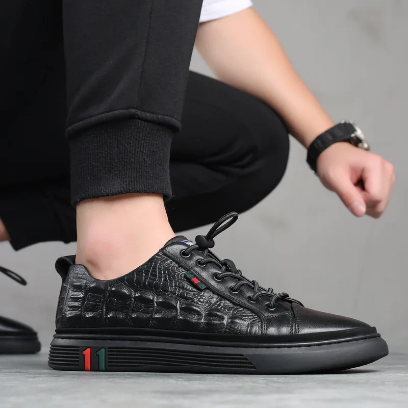 Men Designer Shoes Luxury Genuine Leather Sneaker Outdoor Skateboard Sports  Mens Alligator Pattern Sneakers Shoes
