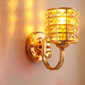 JACKSUN Modern LED Crystal Wall Lamp for Indoor Luxury Design for Living Room Corridor Bedside Wall Lighting for Hotels