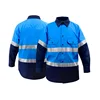 Blue and navy blue color blocking - top