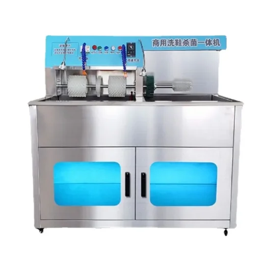 TEBAK Commercial sports shoe cleaning machine with cabinet door - stainless steel fully automatic shoe cleaning equipment