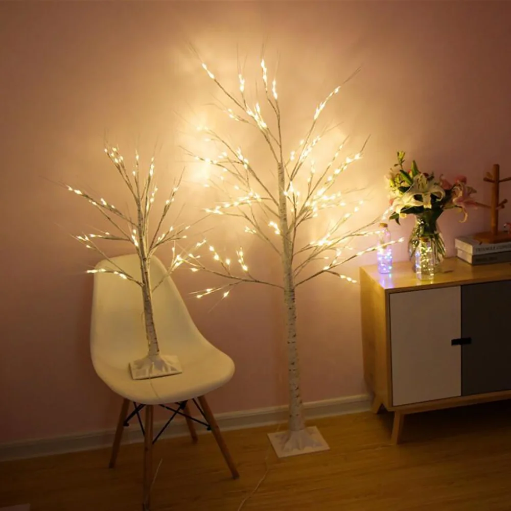Indoor Decor Animated Led Copper Wire White Birch Christmas Tree Branch Light CHRISTMAS DECORATION 2024