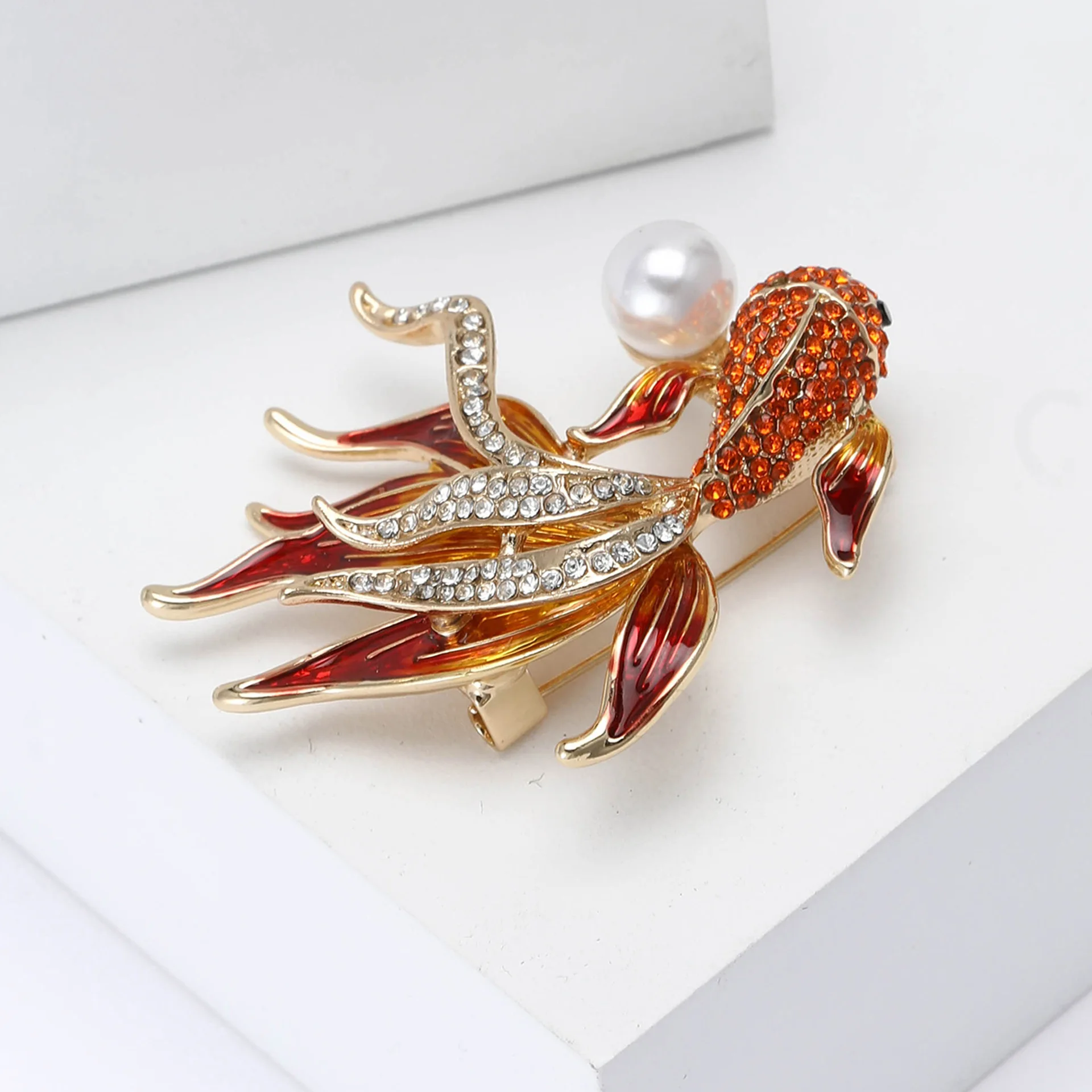Broche Poisson En Alliage - 8x5.3 Cm - Accessoire Mode élégant, Multifonction - Cadeau Original