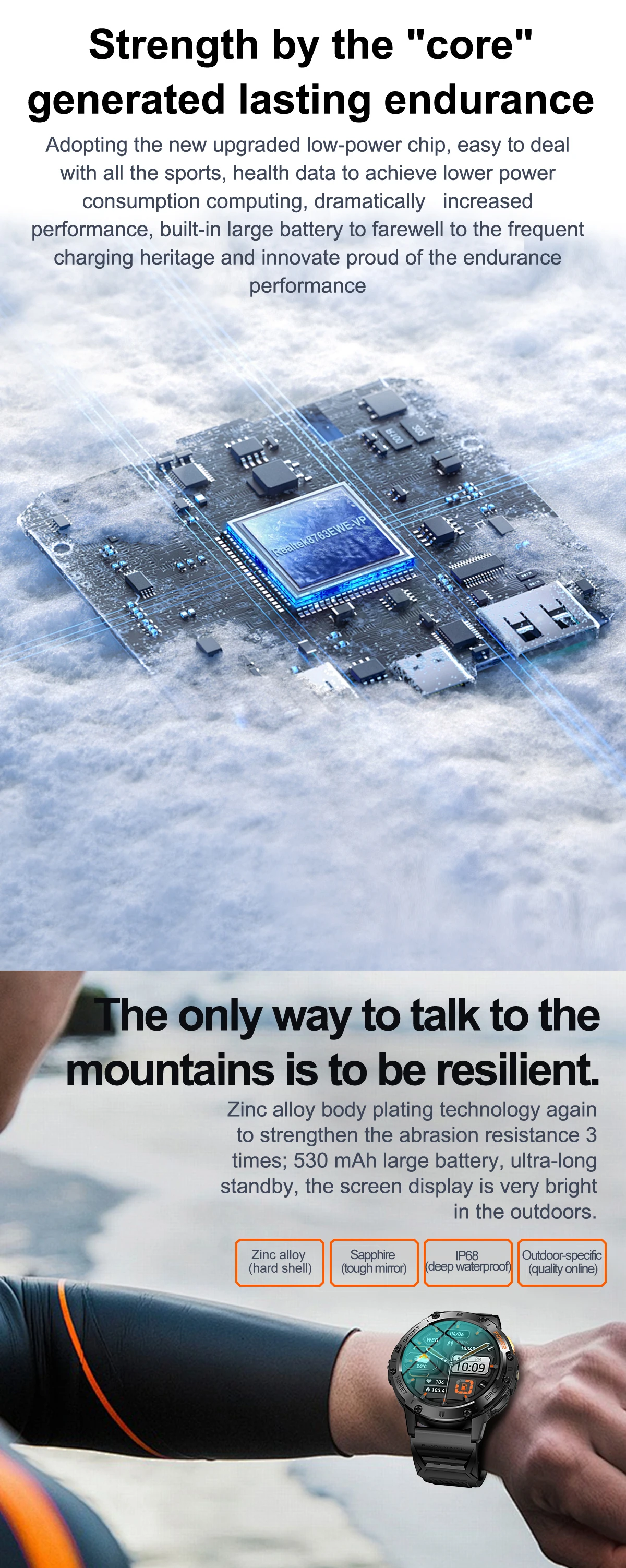 2026 K65 Relojes Smart Watch Flashlight 1.43 Inch AMOLED Screen Waterproof BT Call Heart Rate Health Sports Smartwatch for Men