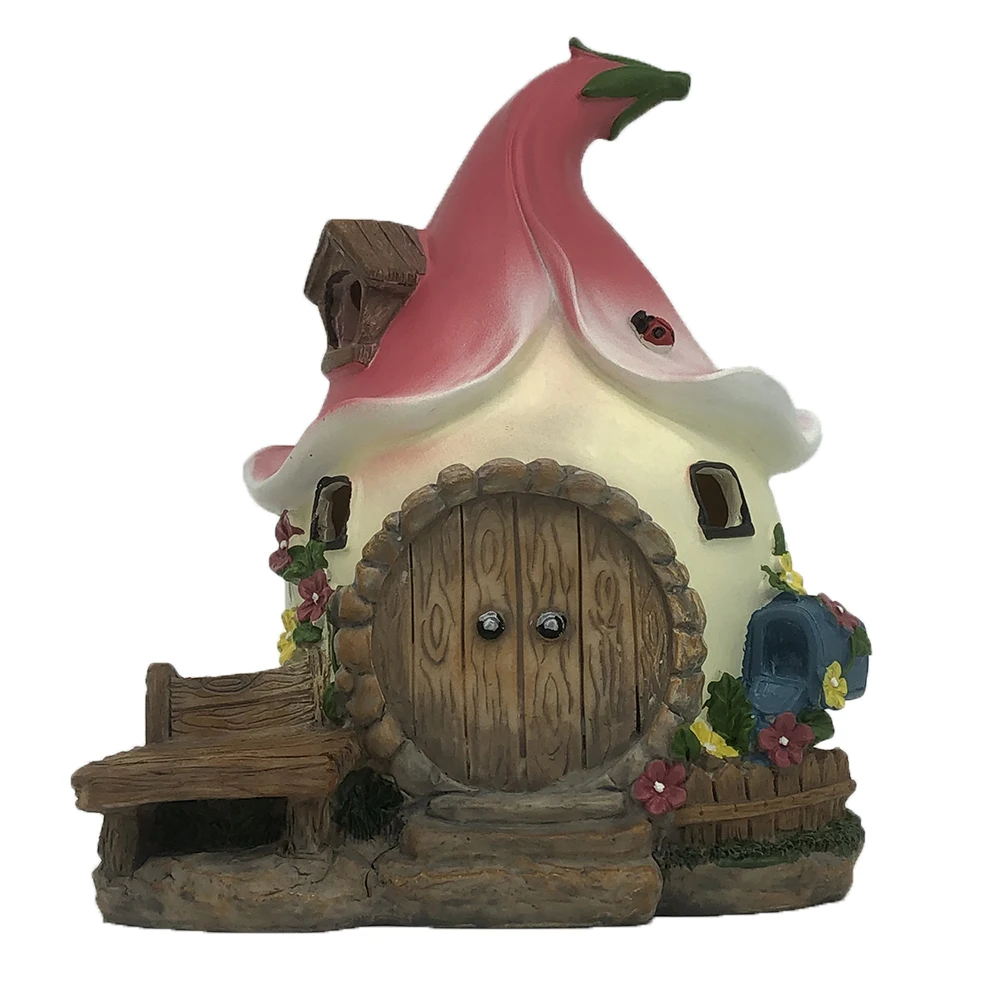 Resin Solar Fairy Garden Gnome Accessories Kit Hand Painted Miniature Fairy House Figurine Indoor & Outdoor Ornaments Gifts