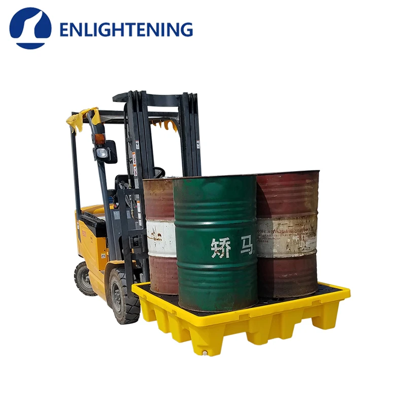 4 drum bunded textile industry containment oil drum spill pallet for industrial usage