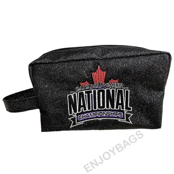 Customized LOGO Glitter Cosmetic Bag Makeup Pouch For Cheerleading