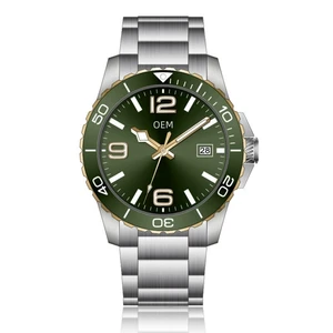 ODM Factory Custom Blue Luminous Luxury Stainless Steel Waterproof Mechanical Watch Custom Automatic Watches for Citizen