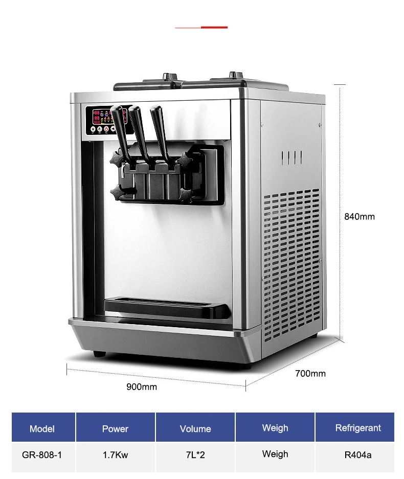 Small Table Top Frozen Yogurt Machine Commercial Soft Ice Cream Maker