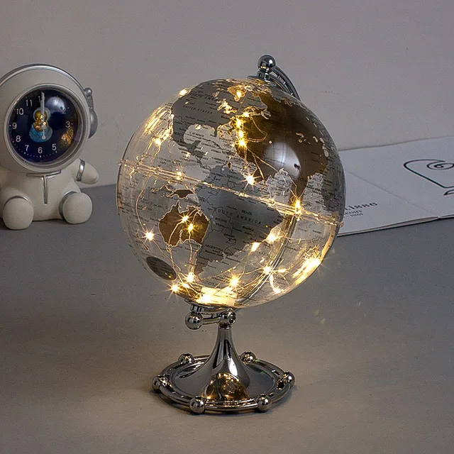 Wellfun Hot Sale World Globe Desktop Decor Metal Globe For Education Earth Globe