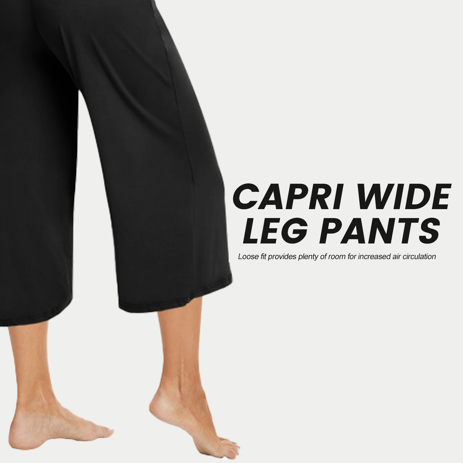 Women's Comfortable Polyester Capri Pants High Flat Loose Fit Breathable Summer Casual Lounge Sweatpants Custom Wide Leg Pants
