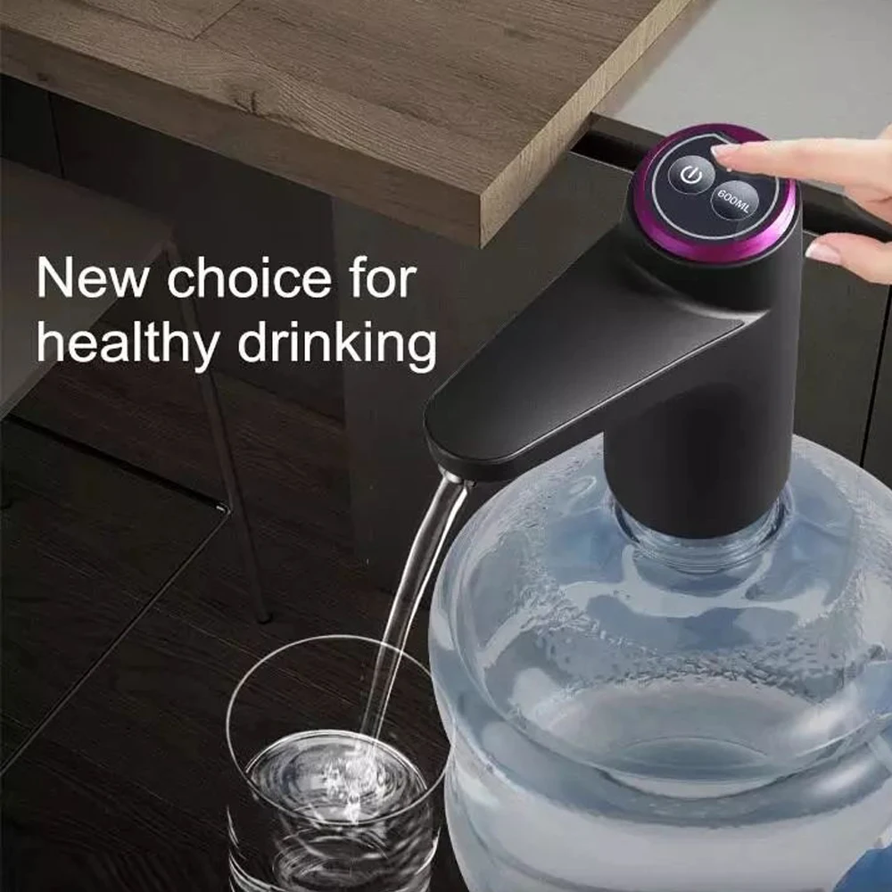 Distributeur d'eau sans fil manuel électrique USB pour bouteille en  plastique de 5 gallons avec support pour utilisation en extérieur, en  voiture, en camping-car et à la maison