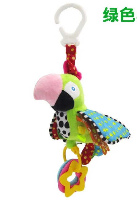 
 Baby fabric Bird toys Plush Hanging Toy With Teether and birds sound infant product  Made In China  