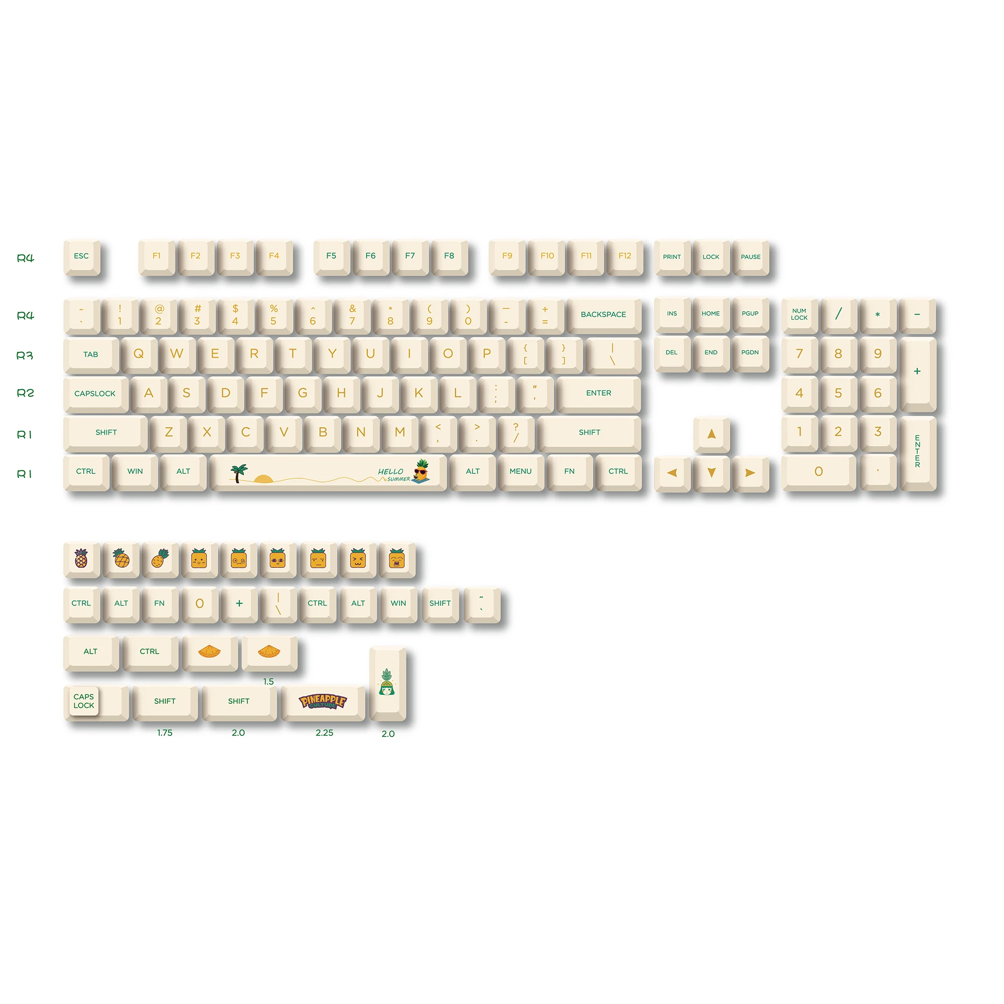 royal kludge personnalisé artisan 96 kawaii 60% colorant sub pbt sushi  clavier 124 xda keycaps 61 mécanique
