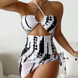 2026 Factory Outlet One Piece Swimwear Female With Skirt Swimsuit Women Beach Wear Printed Bathing Swimming Suit