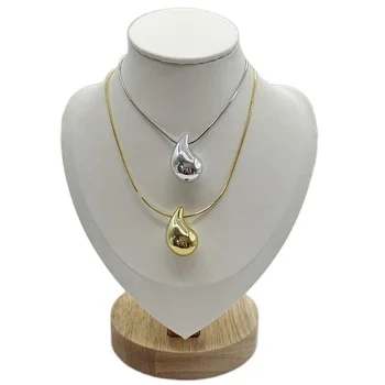Hot selling Jewelry Simple Gold Tear Drop Pendant Necklace For Women
