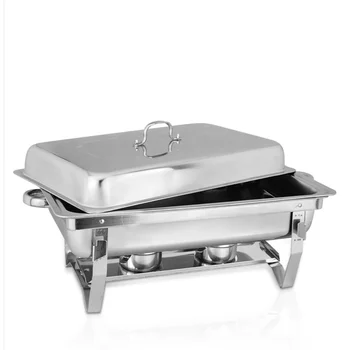 Factory Supplier Price 2 Half Size Rectangular Stainless Steel Buffet Heaters Chafing Dish in Dubai