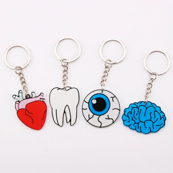 Acrylic Key Ring Design Customizable Organ Heart Brain