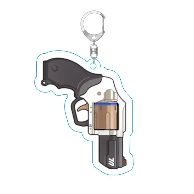 Anime Blue Archive Rikuhachima Aru Creative Gun Model Cosplay Keychain  Figures Takanashi Hoshino Keyrings Key Car Bag Key Chains