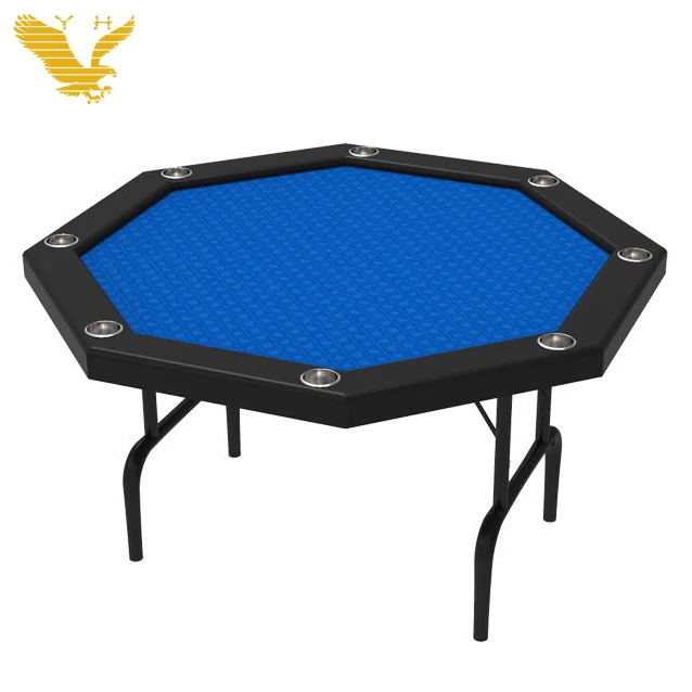 YH 56 дюймов простой многоугольник Настольный складной стол для игры в покер с чашка из нержавеющей стали