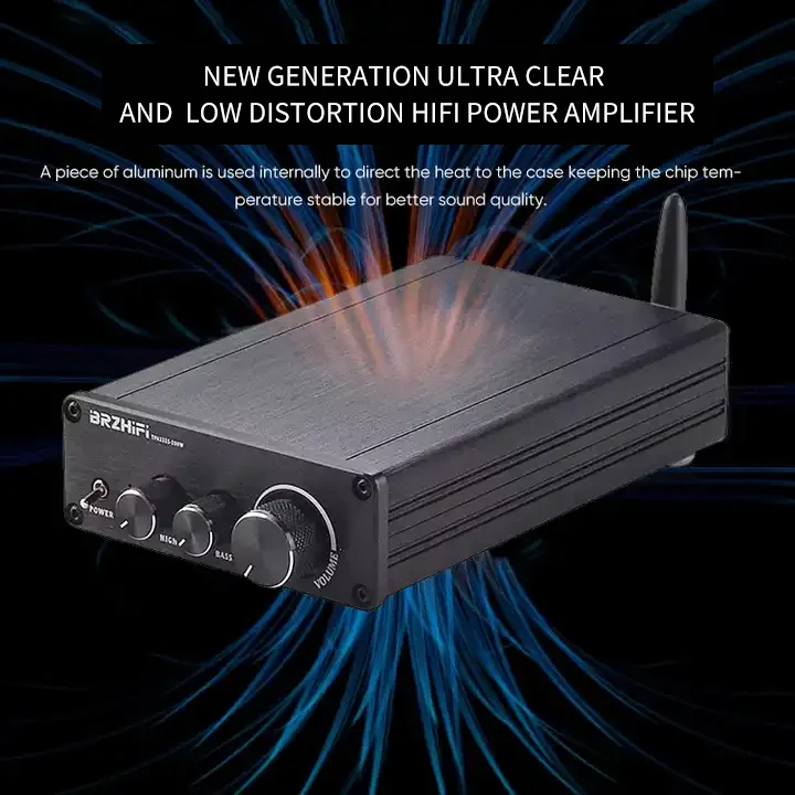 BRZHIFI DAC TPA3255 BT5.0 HIFI 300W+300W LDAC APTX Stereo Audio Class D 2.0 Channel Digital Amplifier supplier