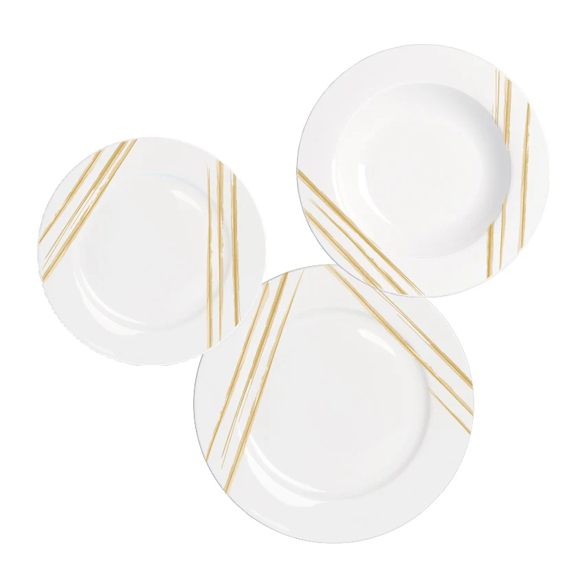 18pcs Fine Porcelain Dinner Set Plate Set Ceramic Dinnerware Set Floral