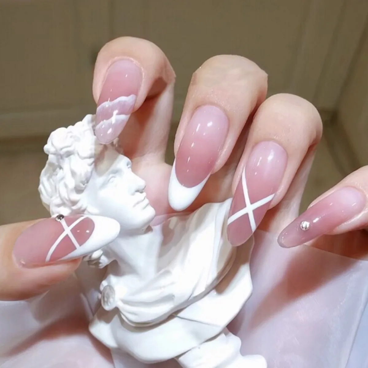 wholesale artificial full cover false nail tips press on nails with box for women