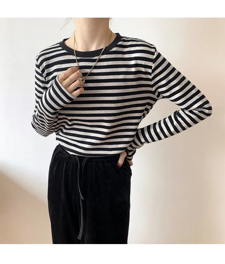 Best Price Round Neck Casual 100% cotton Custom Printed Knitted Long Sleeve Loose Top for Women's Shirts