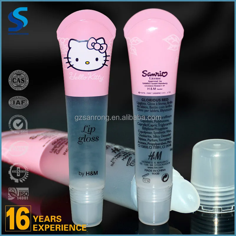 Custom Logo Empty Squeeze Lip Gloss Tubes 10ml 15ml Lip Gloss Squeeze