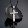 Steel-colored genuine leather necklace